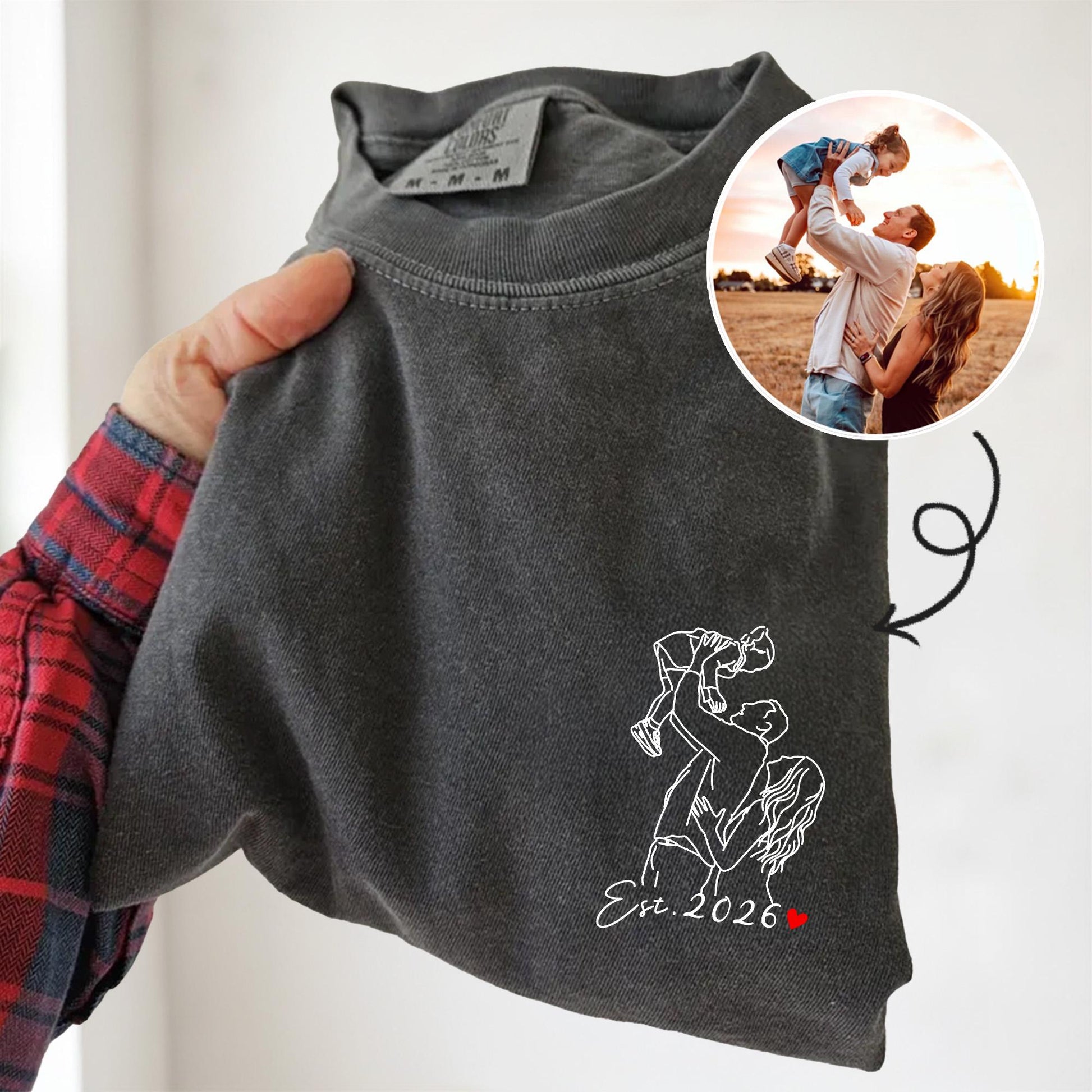 Custom Dad Photo Fathers Day Shirt, Personalized Dad Portrait Shirt, Father's Day Gift for Dad, Husband Birthday Gift Family Photo Shirt