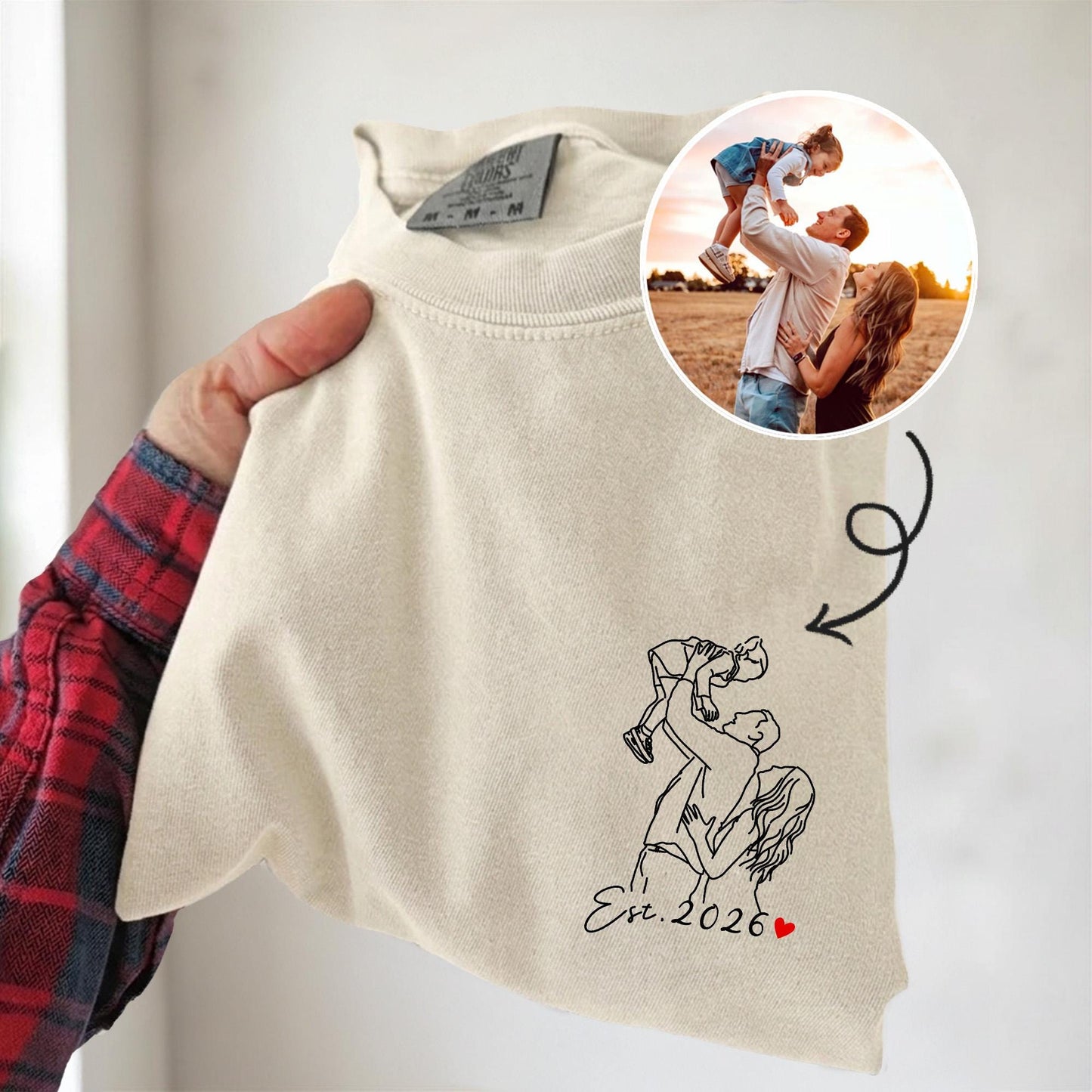 Custom Dad Photo Fathers Day Shirt, Personalized Dad Portrait Shirt, Father's Day Gift for Dad, Husband Birthday Gift Family Photo Shirt
