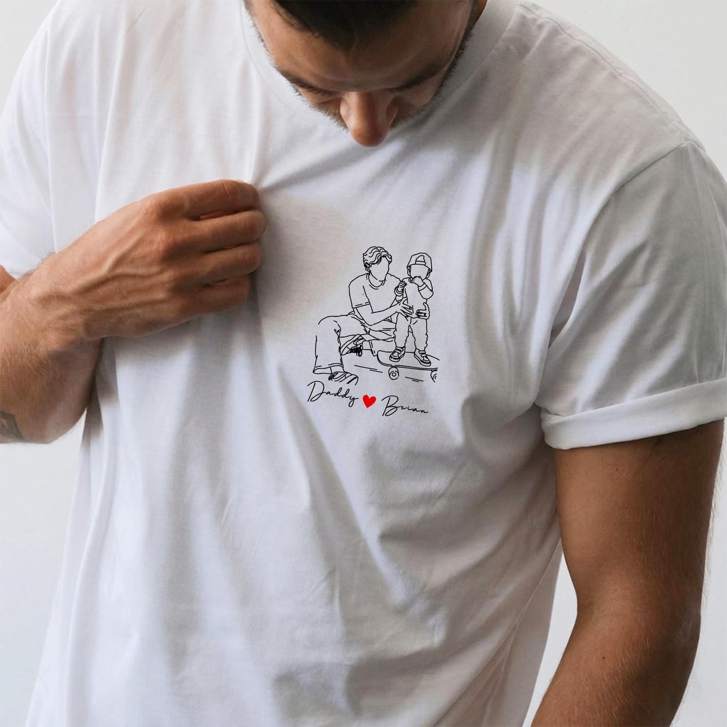 Custom Dad Portrait Shirt, Dad Photo T-Shirt, Father's Day Shirt Gift for Dad, Dad Birthday Gifts from Kid, Gift for Husband