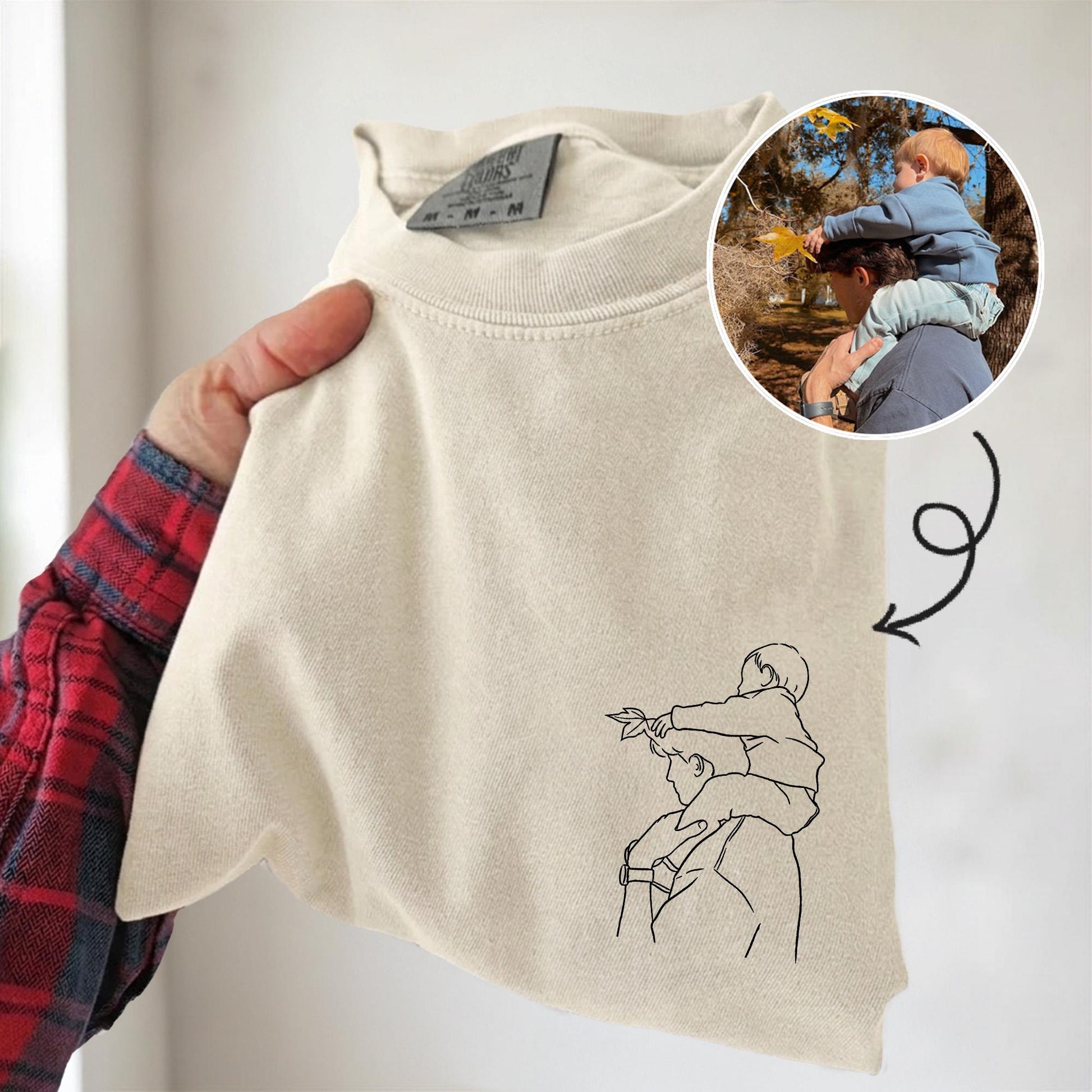 Custom Photo Shirt For Dad, Father's Day Gift from Kid, Personalized Dad Portrait Shirt, Dad Birthday Gifts, Gift for Husband