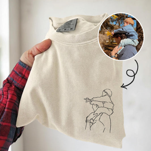 Custom Photo Shirt For Dad, Father's Day Gift from Kid, Personalized Dad Portrait Shirt, Dad Birthday Gifts, Gift for Husband