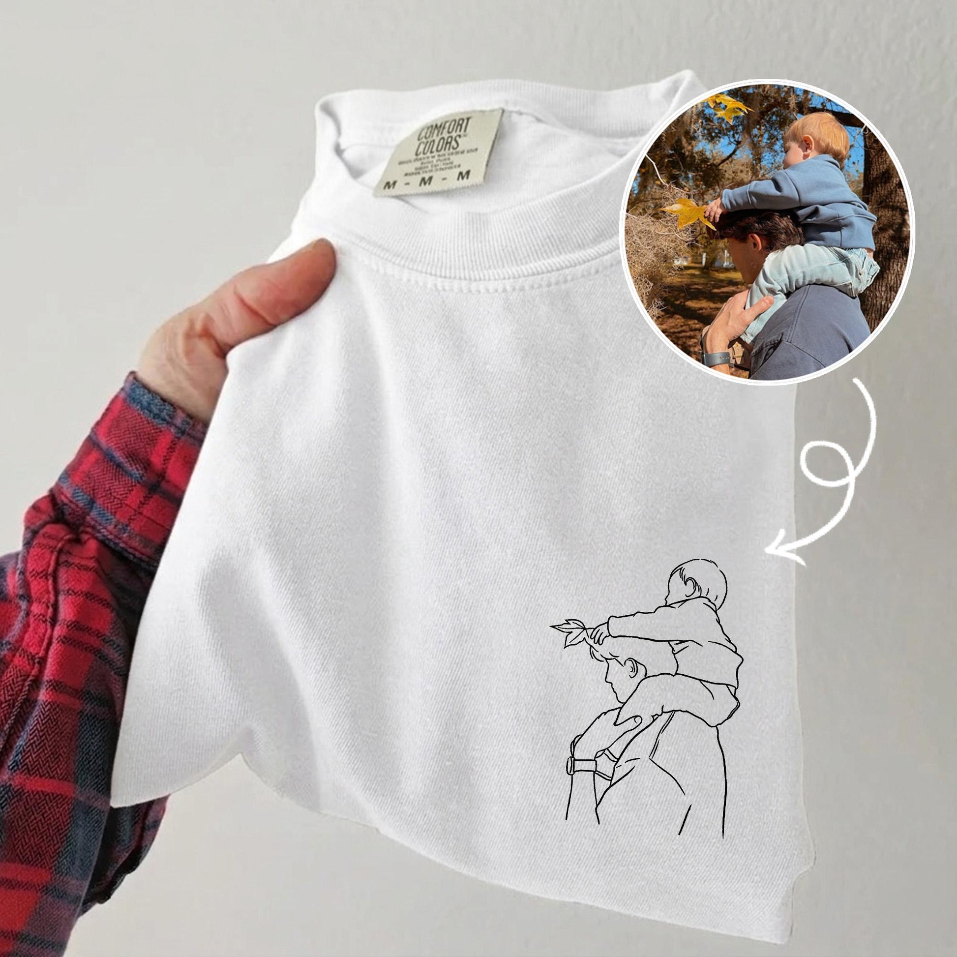 Custom Photo Shirt For Dad, Father's Day Gift from Kid, Personalized Dad Portrait Shirt, Dad Birthday Gifts, Gift for Husband