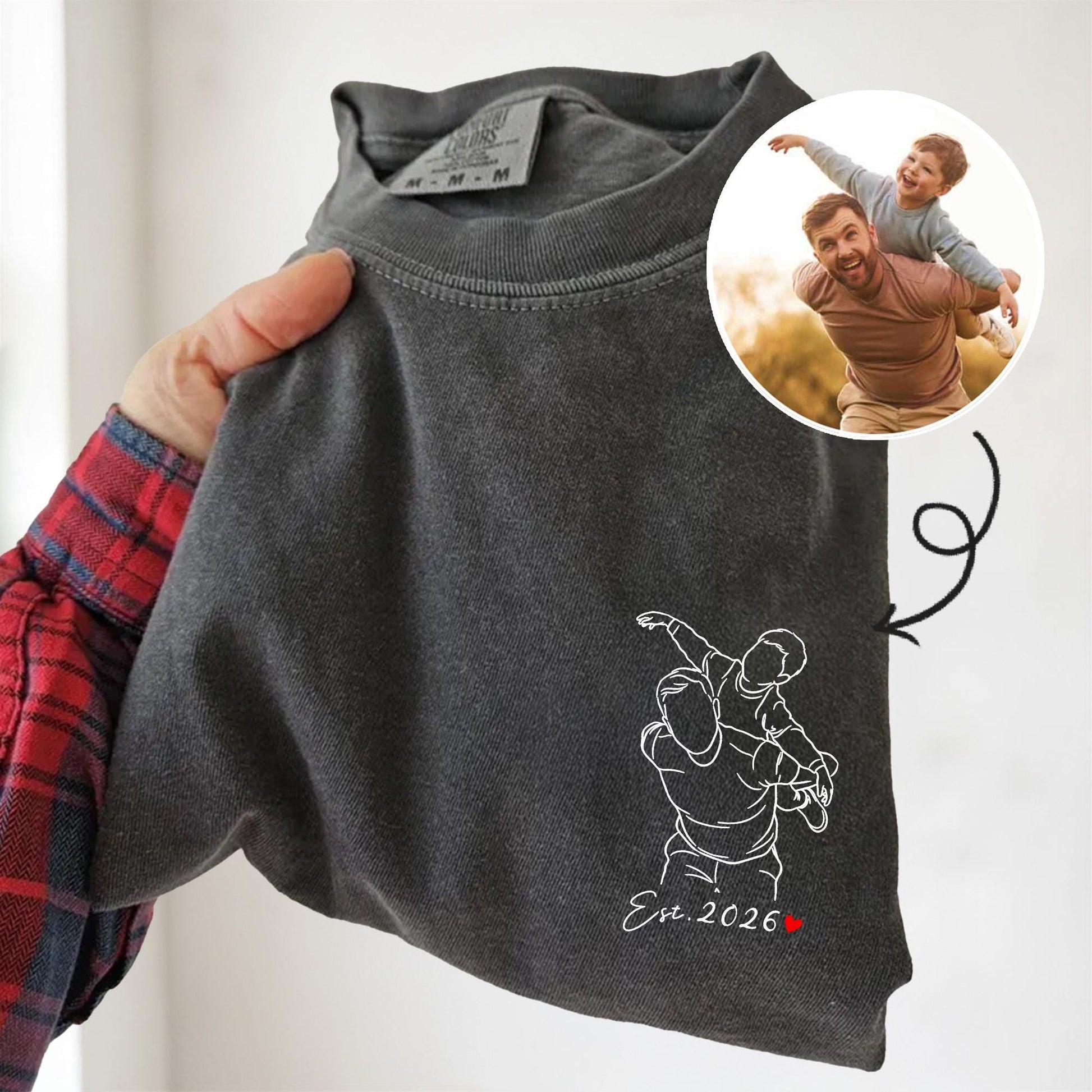 Custom Photo Shirt For Dad, Father's Day Gift from Kid, Personalized Dad Portrait Shirt, Dad Birthday Gifts, Gift for Husband