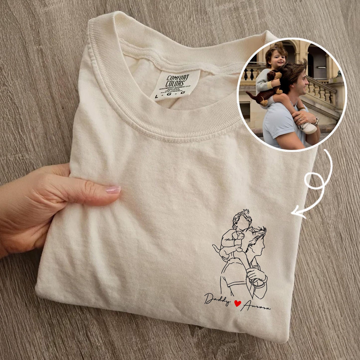Custom Photo Shirt For Dad, Father's Day Gift from Kid, Personalized Dad Portrait Shirt, Dad Birthday Gifts, Gift for Husband