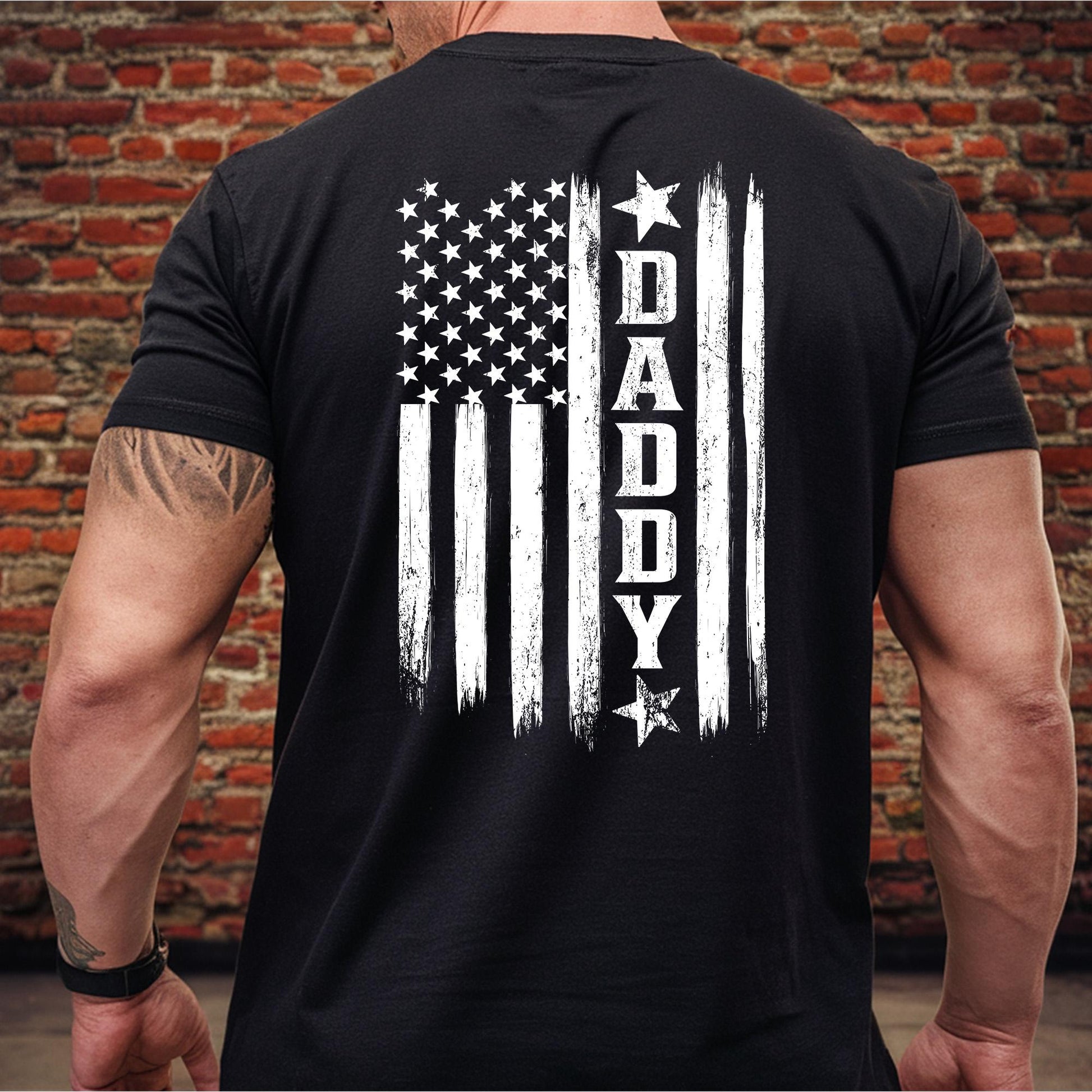 Personalized Daddy America Shirt, America Flag T-Shirt, Father's Day Shirt Gift for Husband
