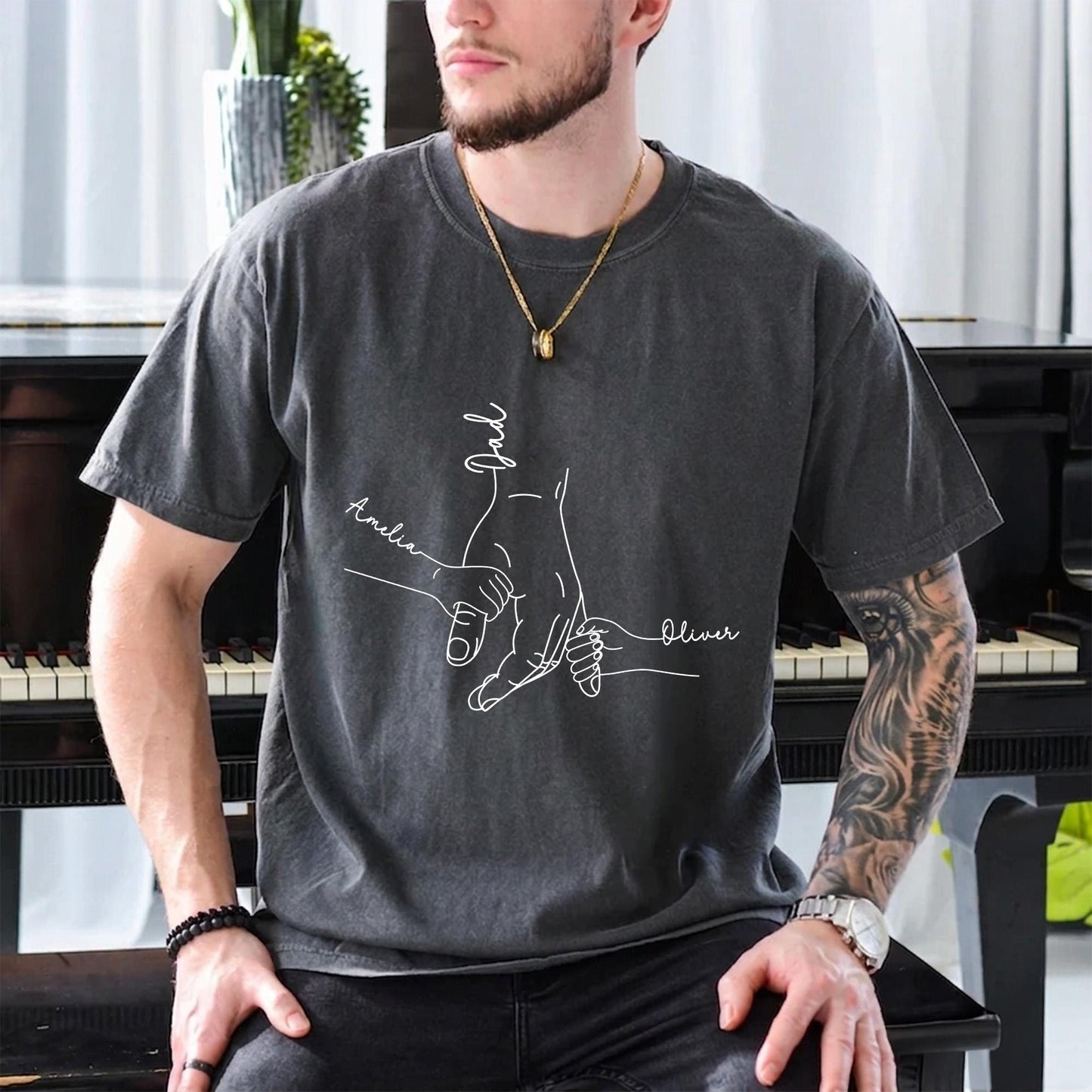 Dad Shirt, Custom Papa Shirt With Kids Names, Personalized Father's Day Gift for Dad from Kids
