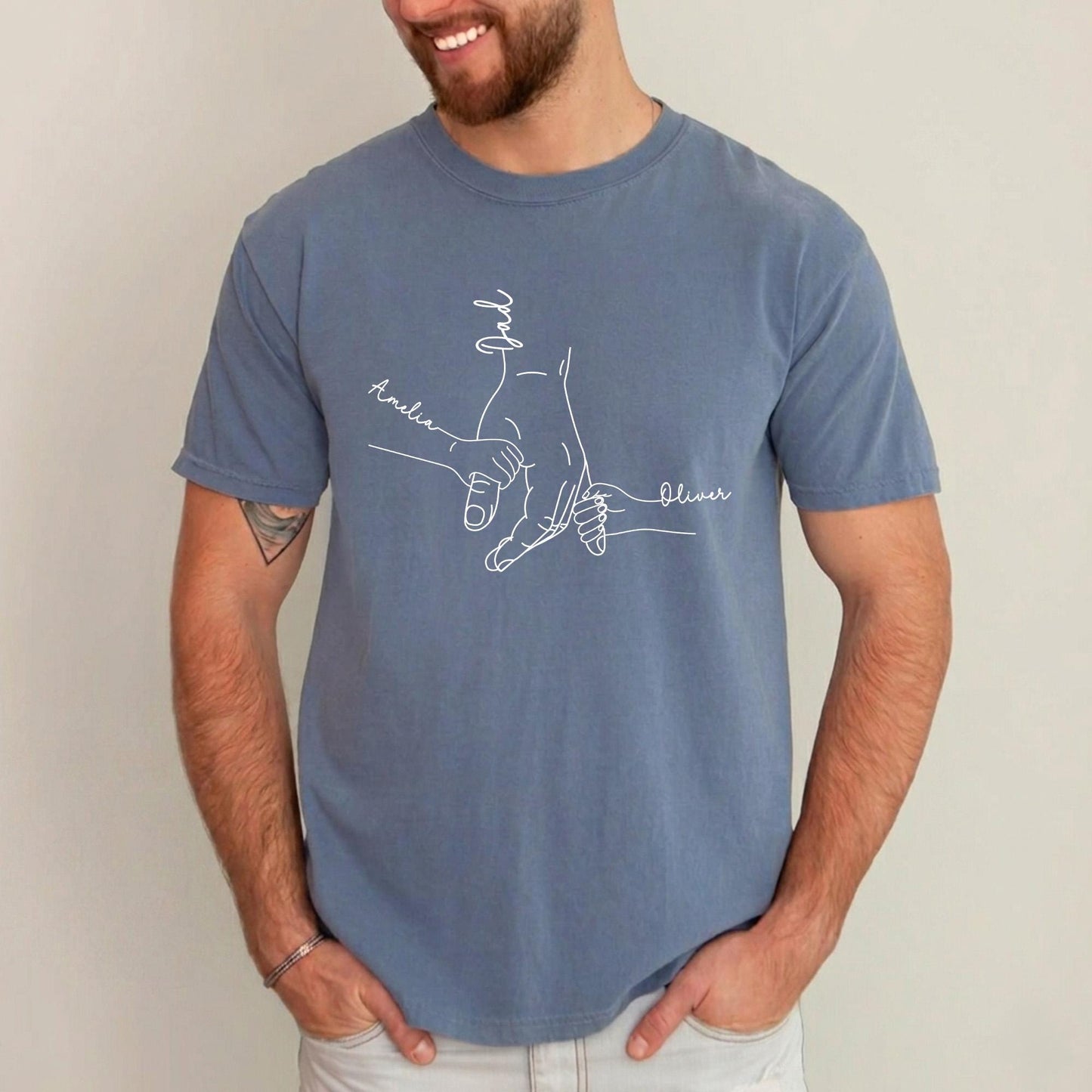 Dad Shirt, Custom Papa Shirt With Kids Names, Personalized Father's Day Gift for Dad from Kids