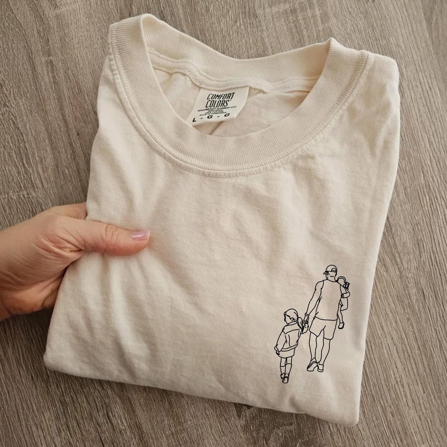 Father's Day Shirt Gift for Husband, Personalized Dad Photo Shirt, Custom Dad Line Art T-Shirt, Dad Birthday Gift from Kids