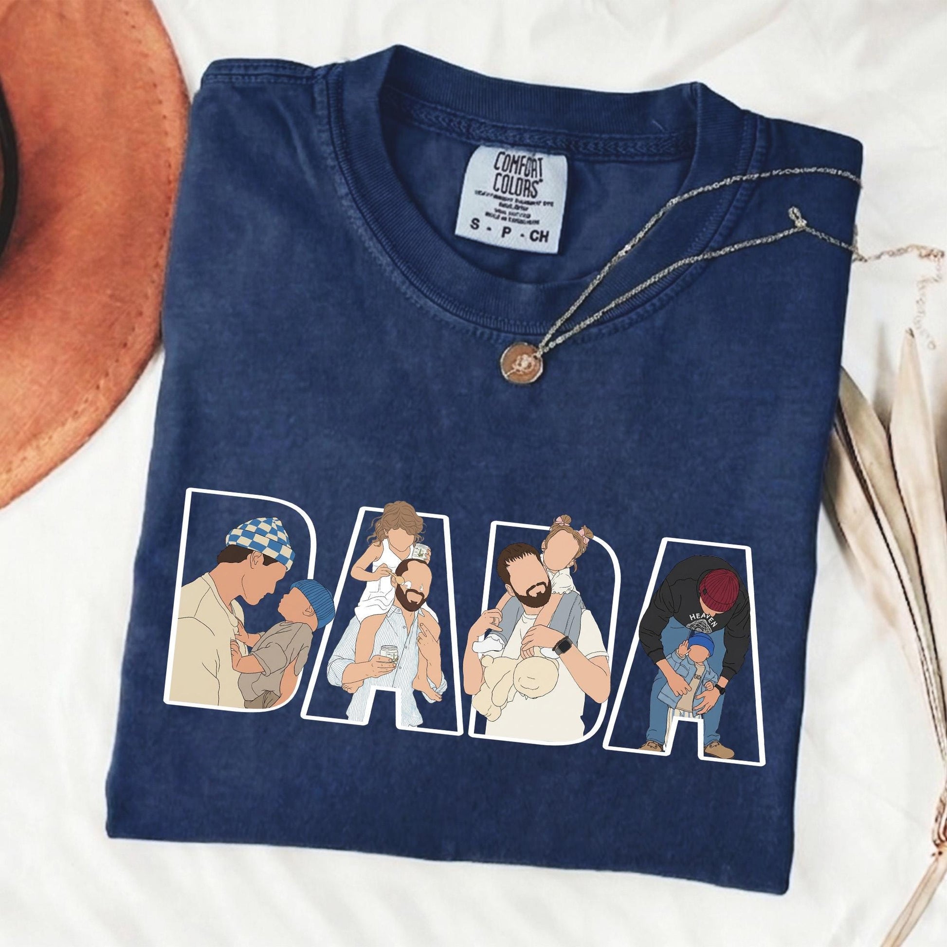 Personalized Dad Portrait Shirt, Personalized Dada Portrait T-Shirt, Father's Day Gift for Husband, New Dad Gift