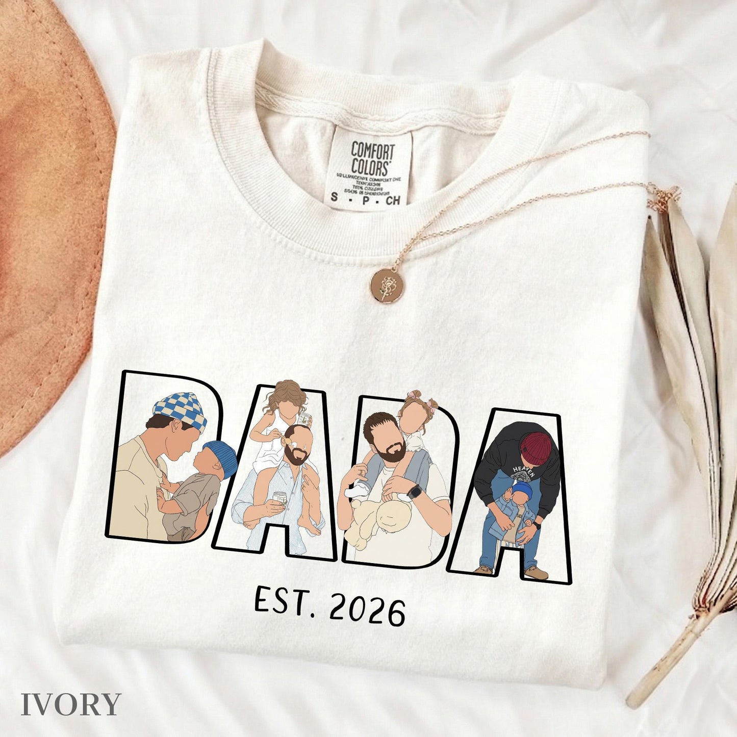 Personalized Dad Portrait Shirt, Personalized Dada Portrait T-Shirt, Father's Day Gift for Husband, New Dad Gift