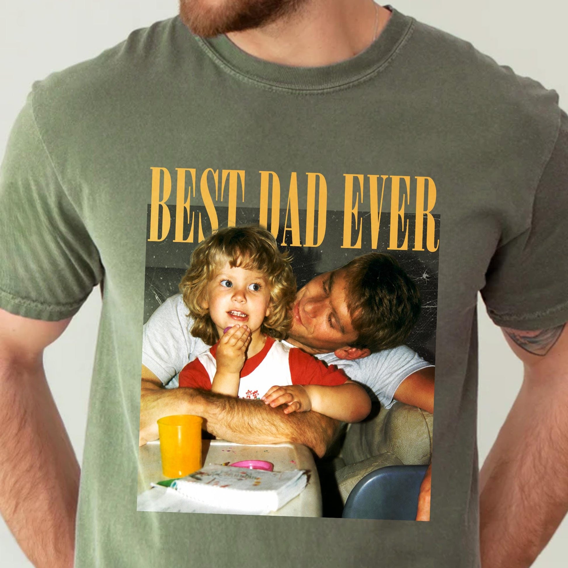 Personalized Dad Photo Shirt, Custom Dad and Son Photo T-Shirt, Father's Day Gift from Kid, Dad Birthday Gift