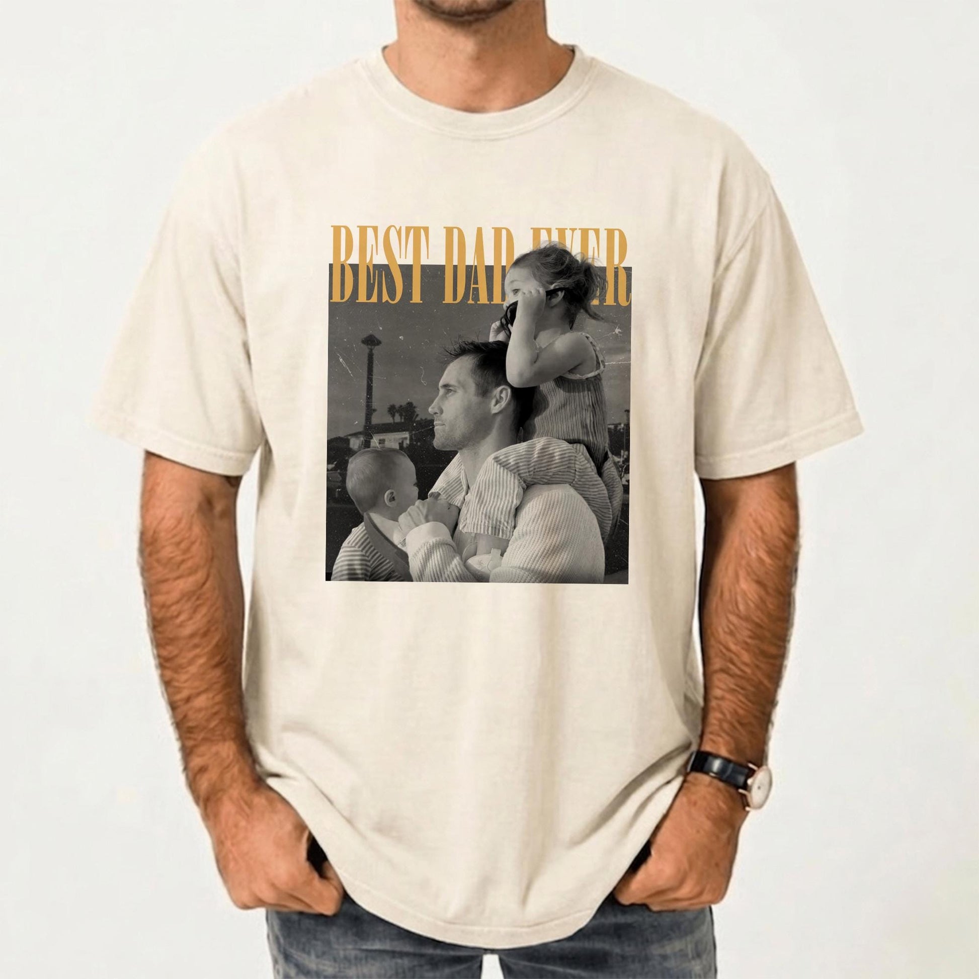 Personalized Dad Photo Shirt, Custom Dad and Son Photo T-Shirt, Father's Day Gift from Kid, Husband Birthday Gift