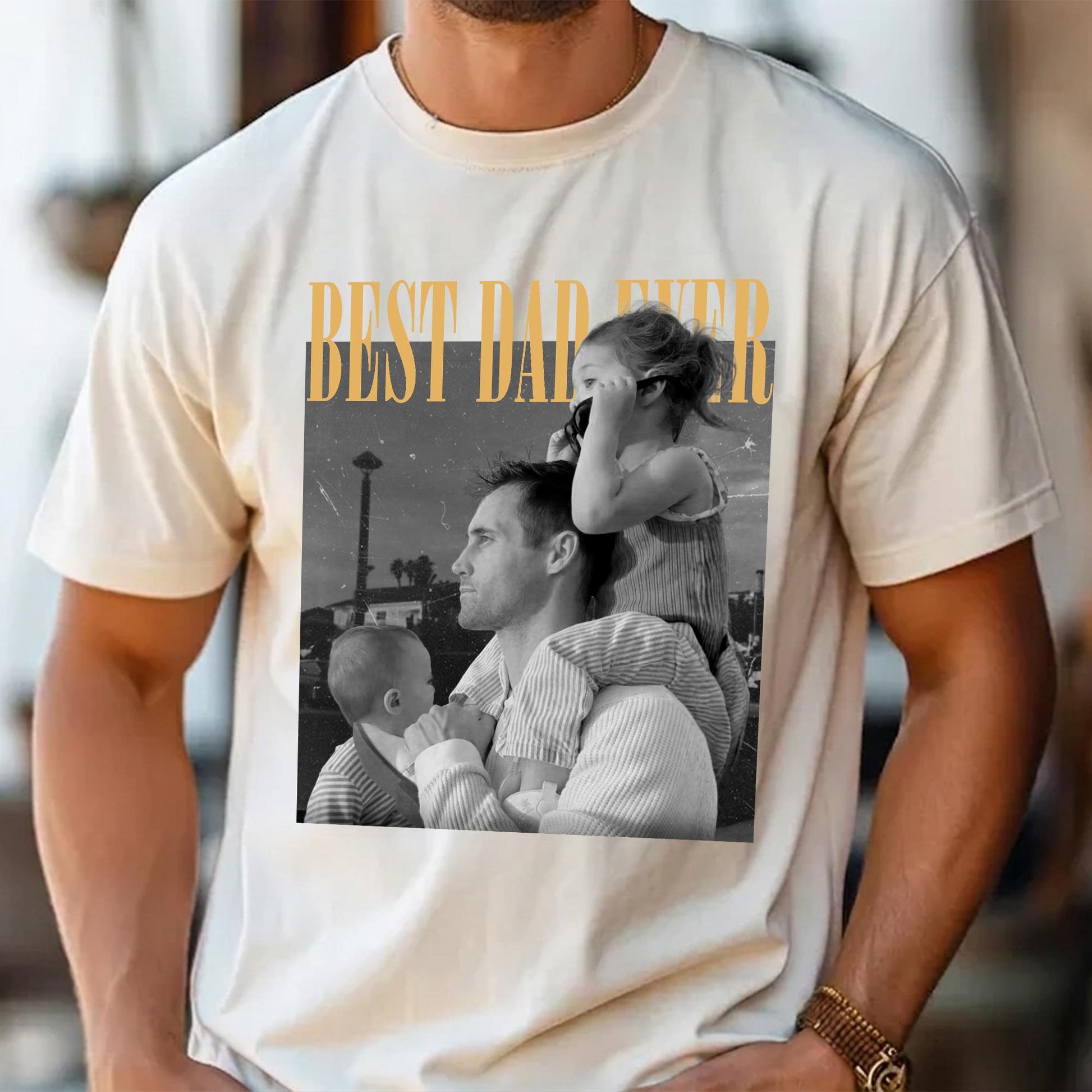 Personalized Dad Photo Shirt, Custom Dad and Son Photo T-Shirt, Father's Day Gift from Kid, Husband Birthday Gift