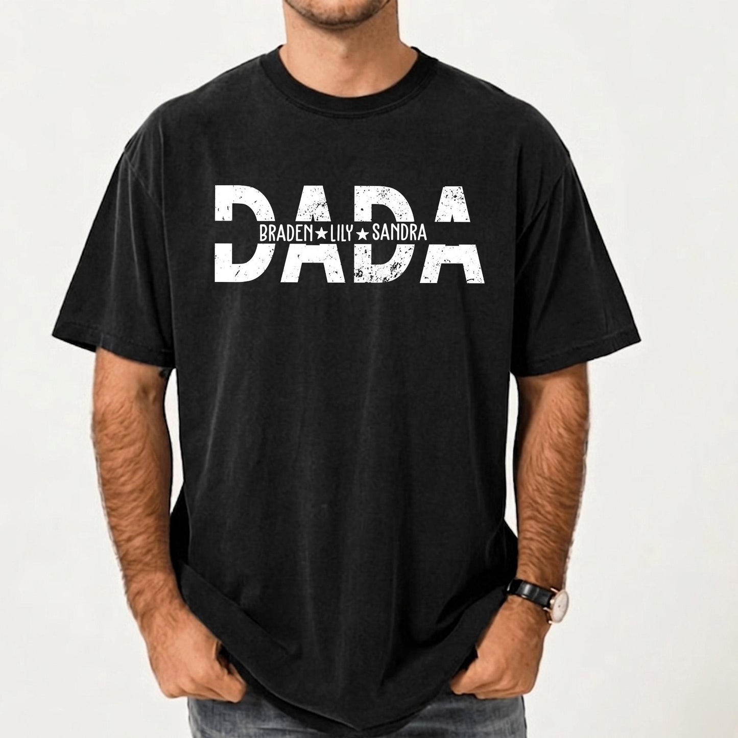Personalized Dad Shirt With Kids Names, Father's Day Shirt Gift from Daughter and Son