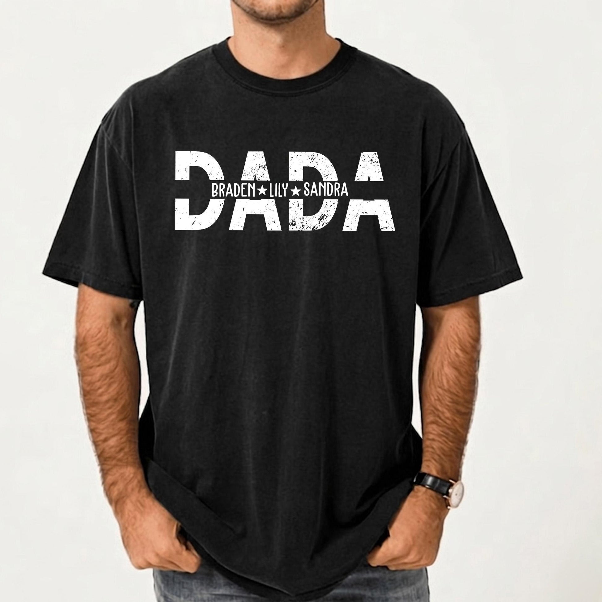 Personalized Dad Shirt With Kids Names, Father's Day Shirt Gift from Daughter and Son