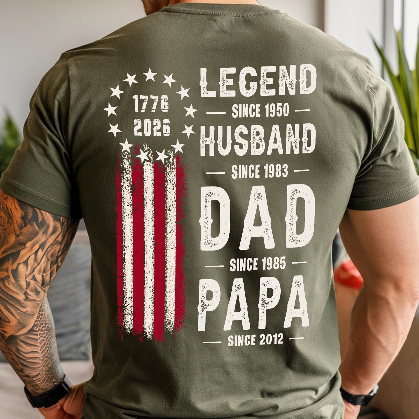 Personalized Legend Husband Dad Papa Shirt, Papa America Shirt, Father's Day Gift for Dad, 4th of July Shirt for Grandpa Father