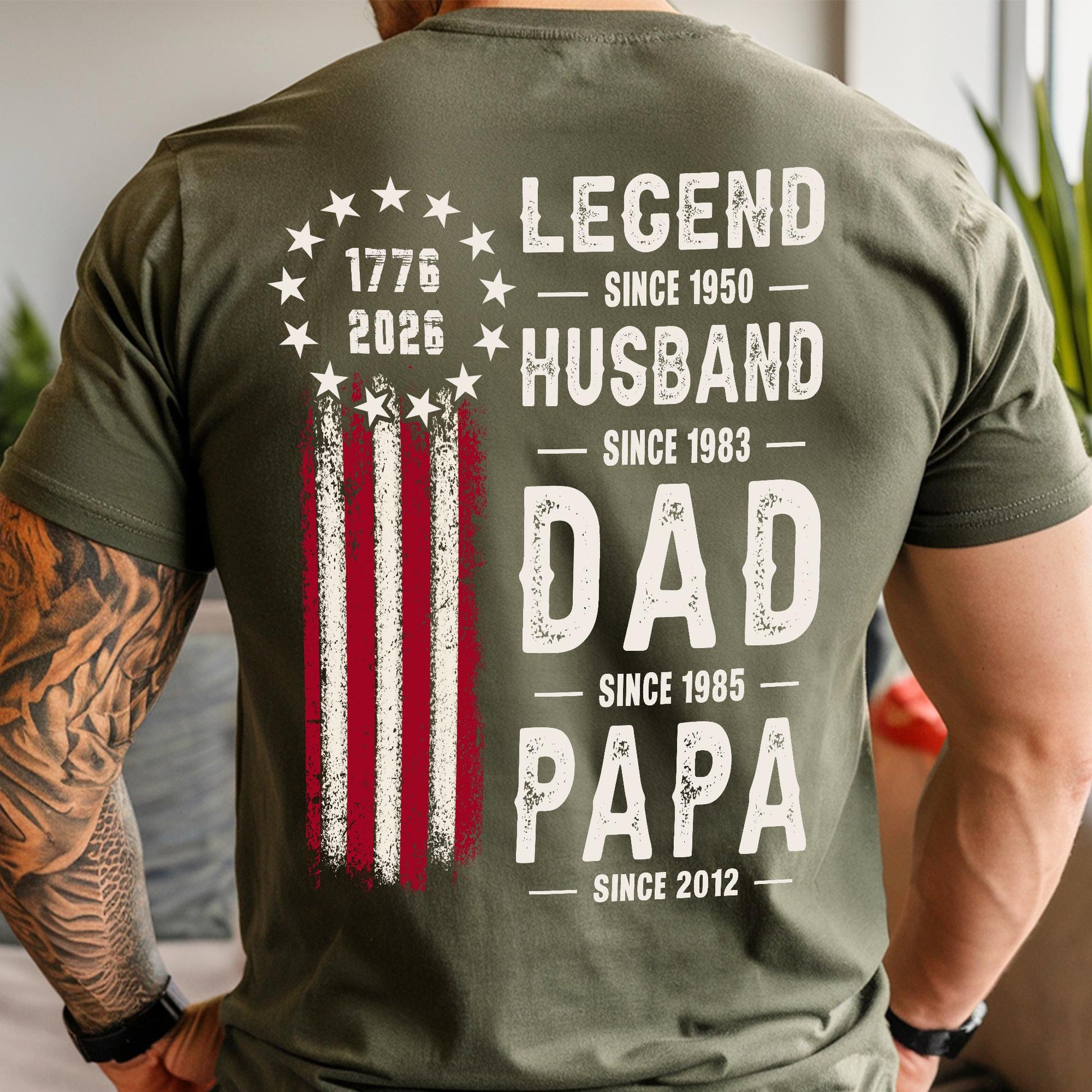Personalized Legend Husband Dad Papa Shirt, Papa America Shirt, Father's Day Gift for Dad, 4th of July Shirt for Grandpa Father