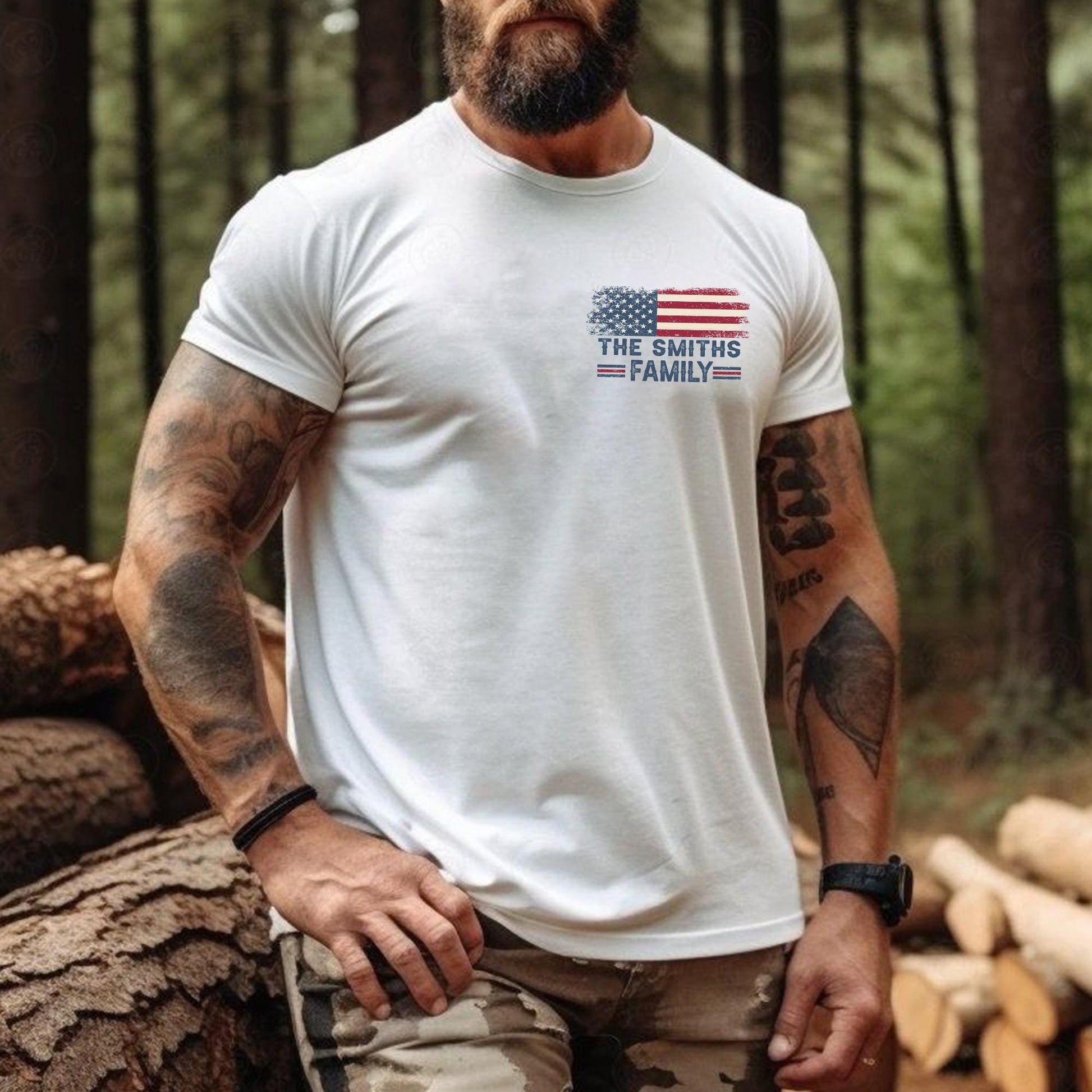 Dad America Shirt, Personalized Legend Husband Dad Papa T-Shirt, USA Flag Patriotic Family Tee, Fathers Day Gift for Dad