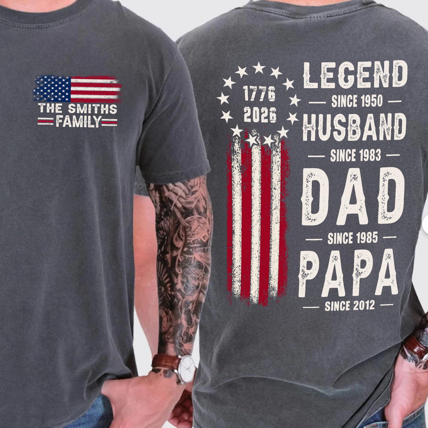 Papa Shirt, USA Flag Shirt for Dad, Legend Husband Dad Papa Gift, Father's Day Gift for Grandpa, 4th of July Gift for Dad America