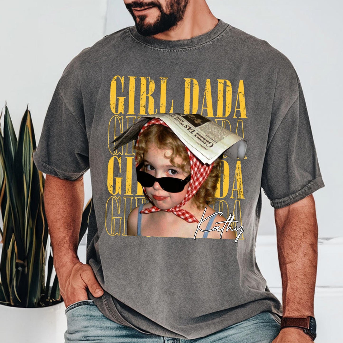 Custom Photo Dad Shirt, Custom Kid Photo Shirt Gift for Dad, Father's Day Gift from Kids, Retro Best Dad Ever T-Shirt