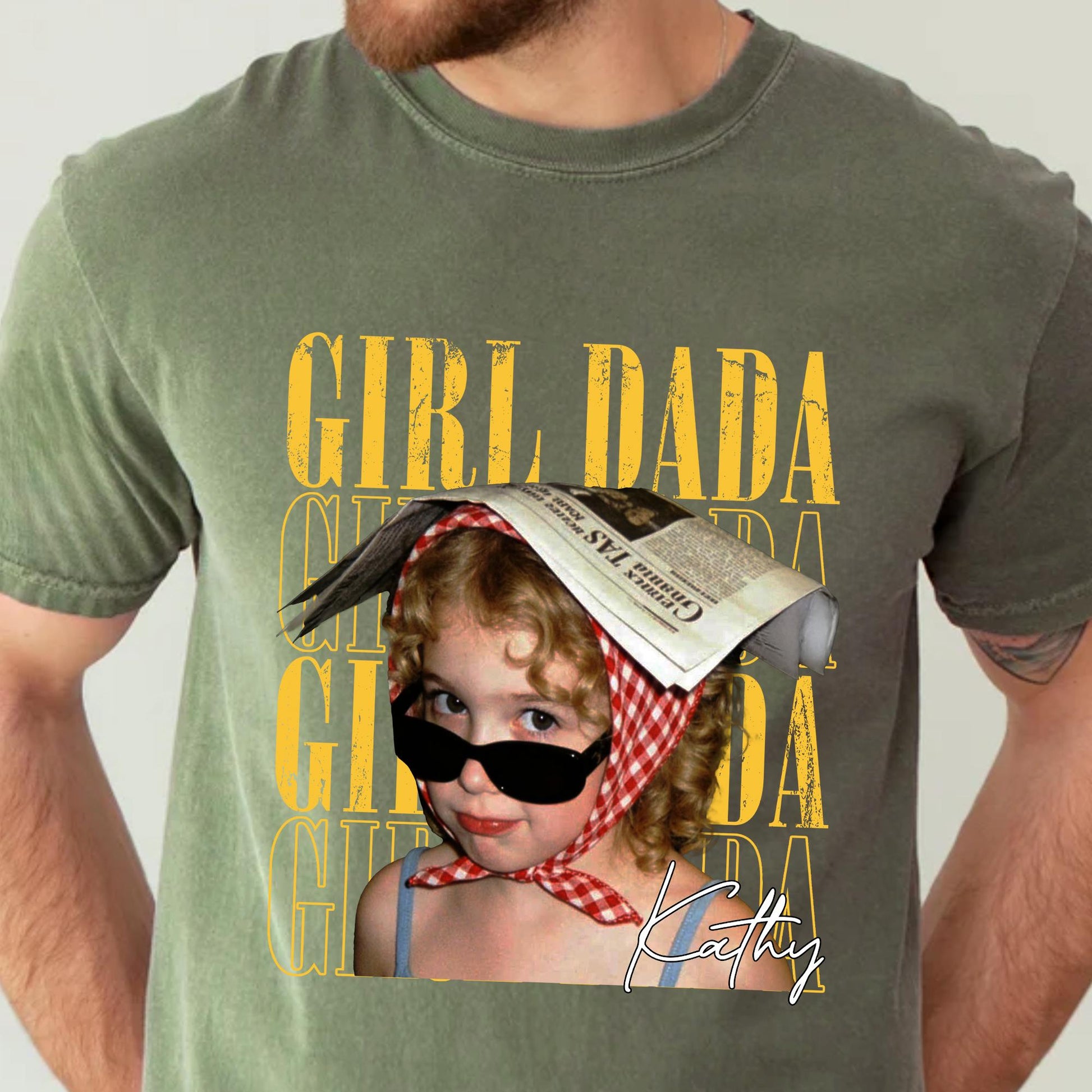 Custom Photo Dad Shirt, Custom Kid Photo Shirt Gift for Dad, Father's Day Gift from Kids, Retro Best Dad Ever T-Shirt