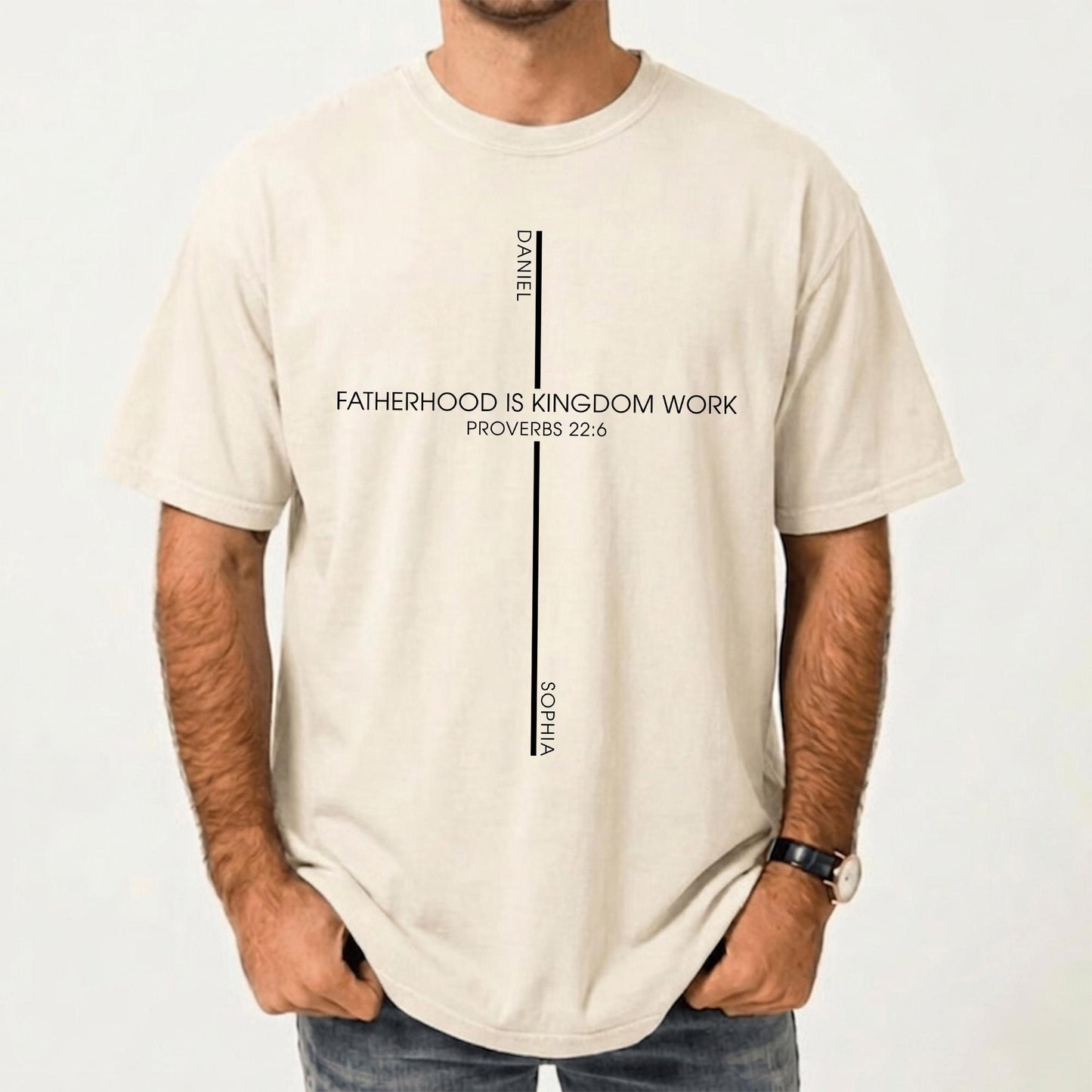 Christian Fatherhood Kingdom Work Shirt, Proverbs 22:6 Bible Verse Dad Gift, Fathers Day Shirt Gift for Dad Christian