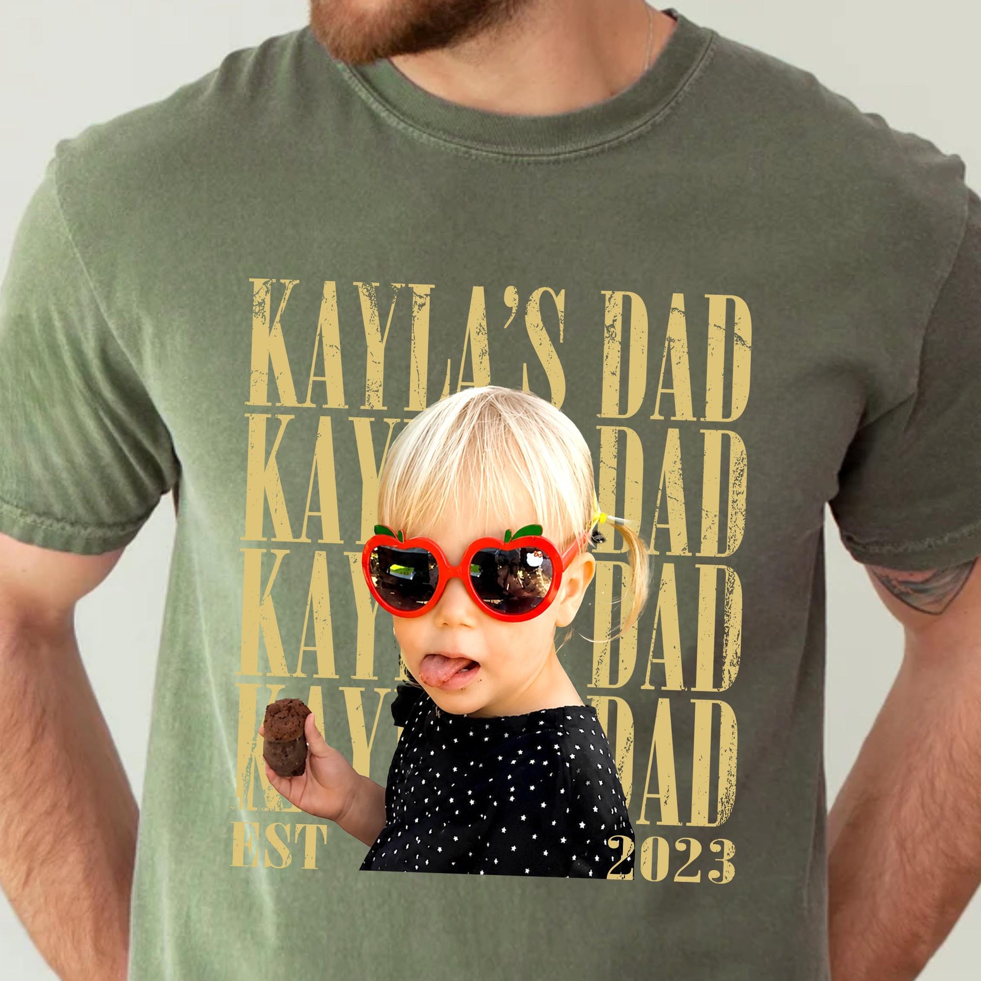 Personalized Vintage Photo Dad Shirt, Custom Kid Photo Shirt for Dad, Father's Day Gift for Husband, Dad Gift From Daughter Son