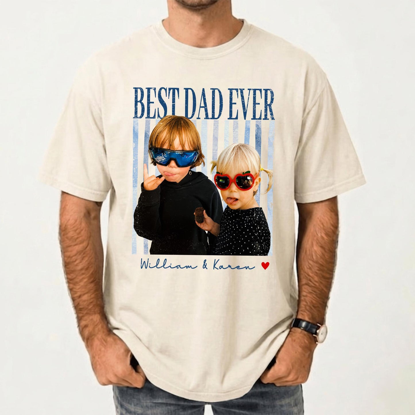 Custom Papa Photo Shirt, Fathers Day Shirt with Kids, Funny Dad Shirt, Best Dad Ever Shirt, New Dad Gift