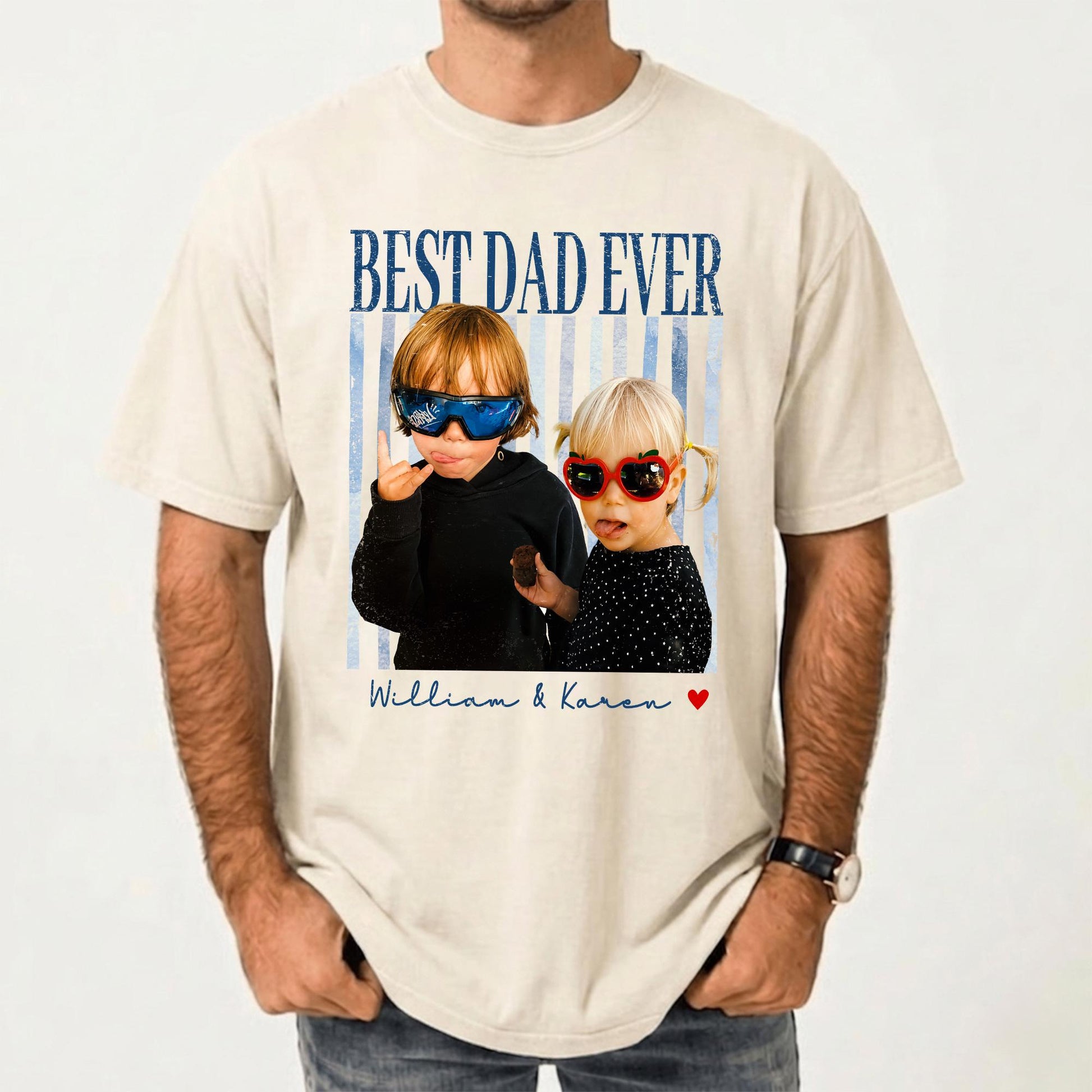 Custom Papa Photo Shirt, Fathers Day Shirt with Kids, Funny Dad Shirt, Best Dad Ever Shirt, New Dad Gift