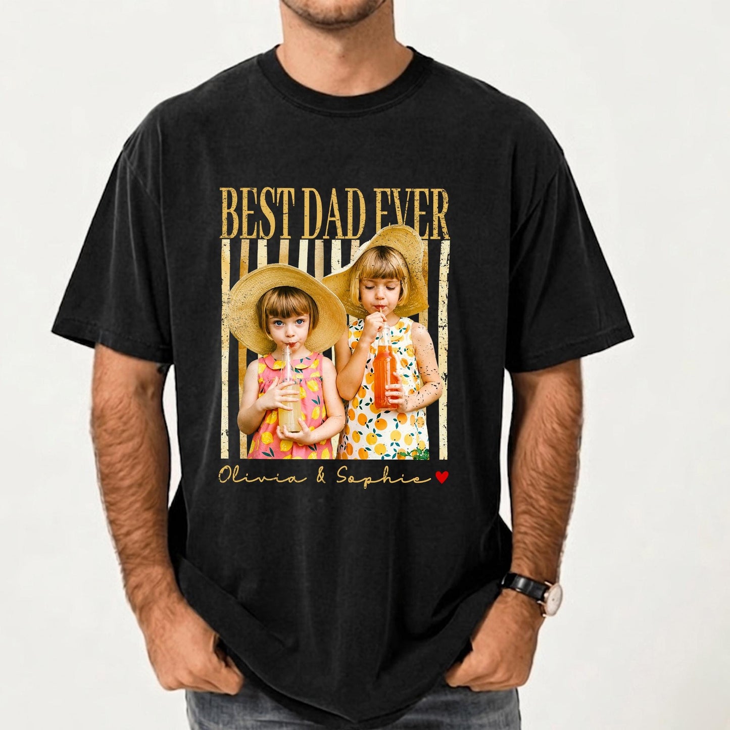Custom Papa Photo Shirt, Fathers Day Shirt with Kids, Funny Dad Shirt, Best Dad Ever Shirt, New Dad Gift