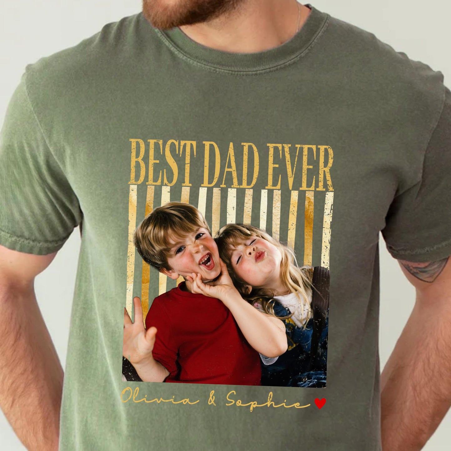 Custom Papa Photo Shirt, Fathers Day Shirt with Kids, Funny Dad Shirt, Best Dad Ever Shirt, New Dad Gift
