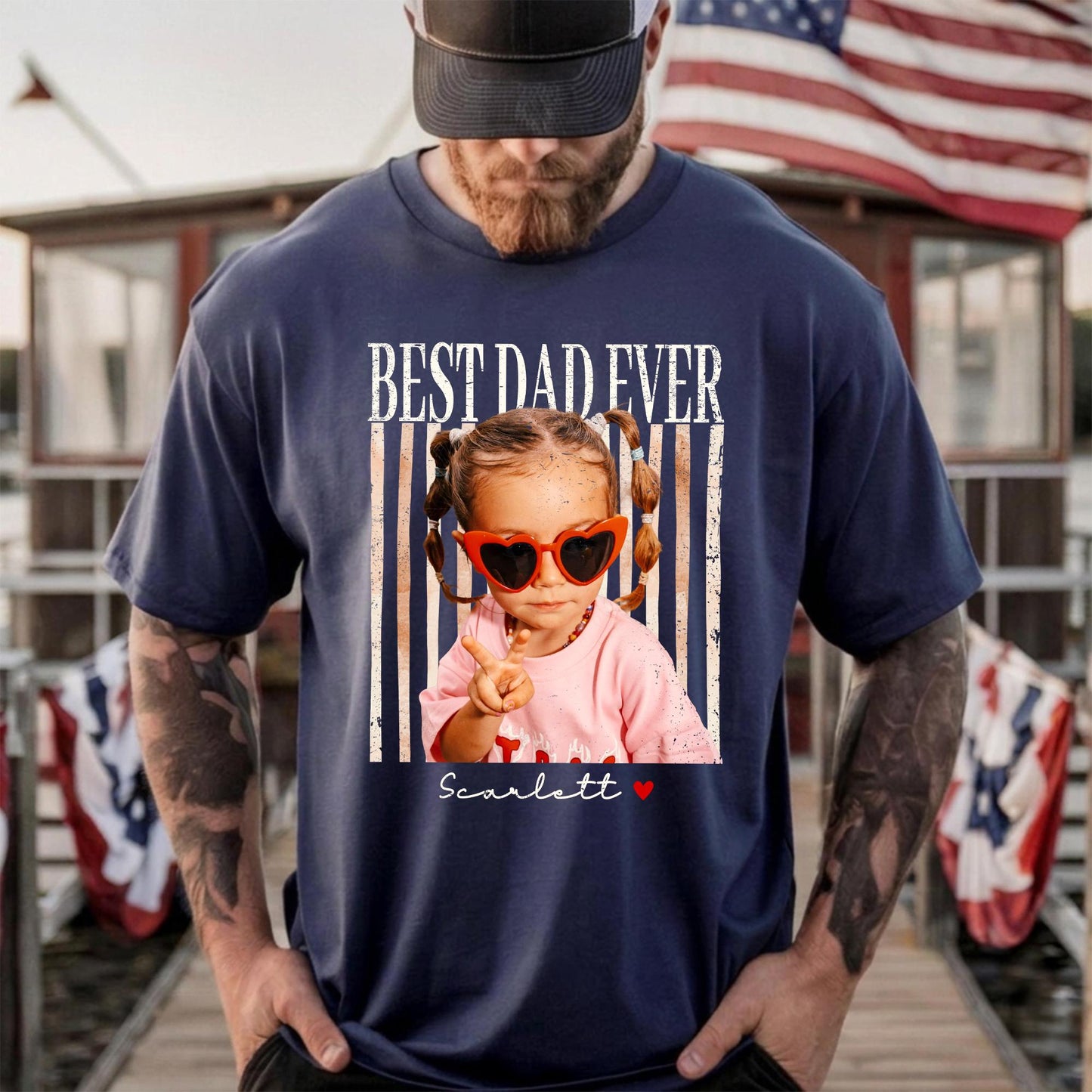 Custom Papa Photo Shirt, Fathers Day Shirt with Kids, Funny Dad Shirt, Best Dad Ever Shirt, New Dad Gift