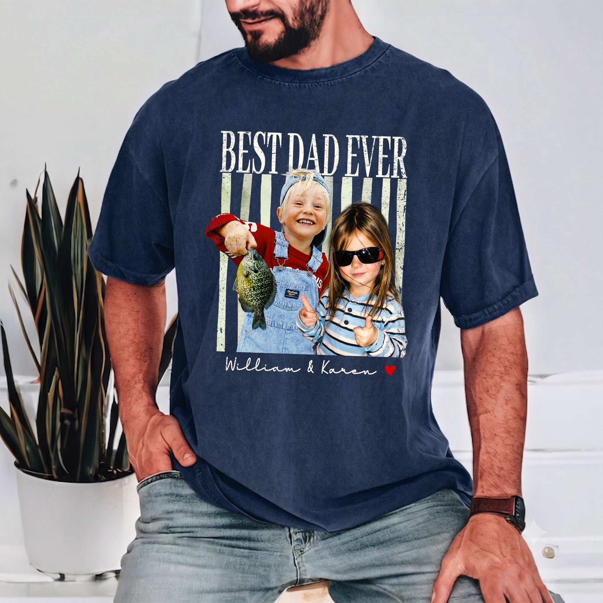 Custom Dad Photo Shirt, Fathers Day Shirts Gifts for Dad, Best Dad Ever Shirt, New Dad Gift