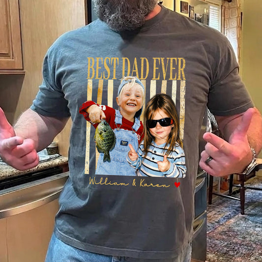 Custom Dad Photo Shirt, Fathers Day Shirts Gifts for Dad, Best Dad Ever Shirt, New Dad Gift