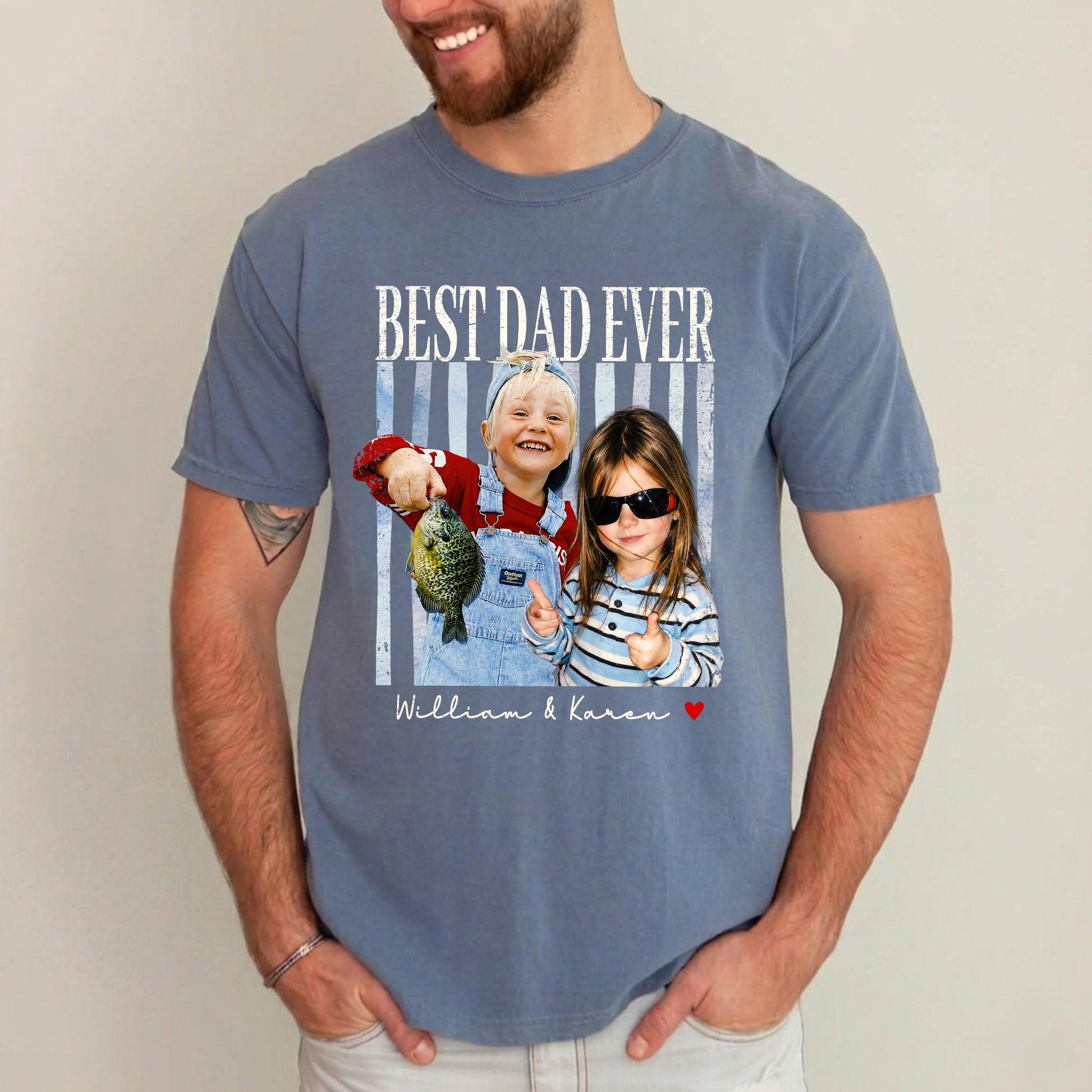 Custom Dad Photo Shirt, Fathers Day Shirts Gifts for Dad, Best Dad Ever Shirt, New Dad Gift