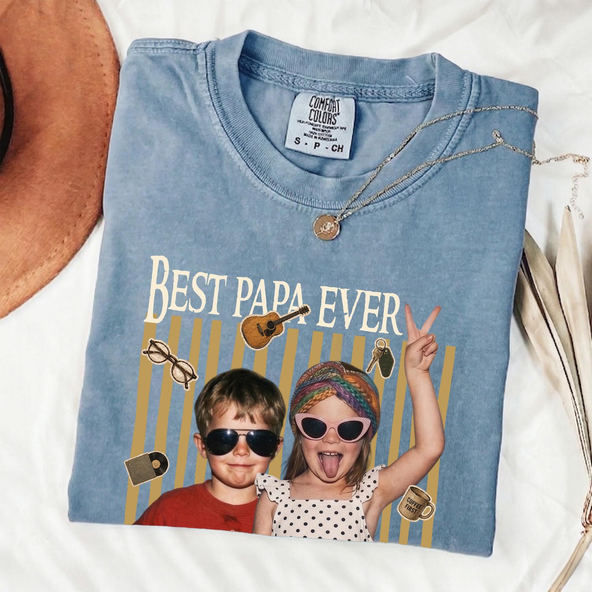 Custom Dad Shirt with Kids Photo, Fathers Day Shirts Gifts for Dad, Grandparent Gift