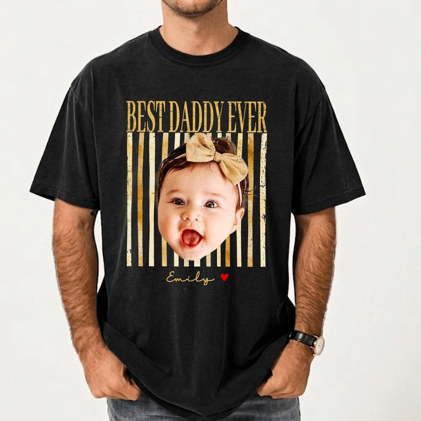 Custom New Dad Shirt, Photo Vintage First Fathers Day Shirt, Gift for First Time Dad