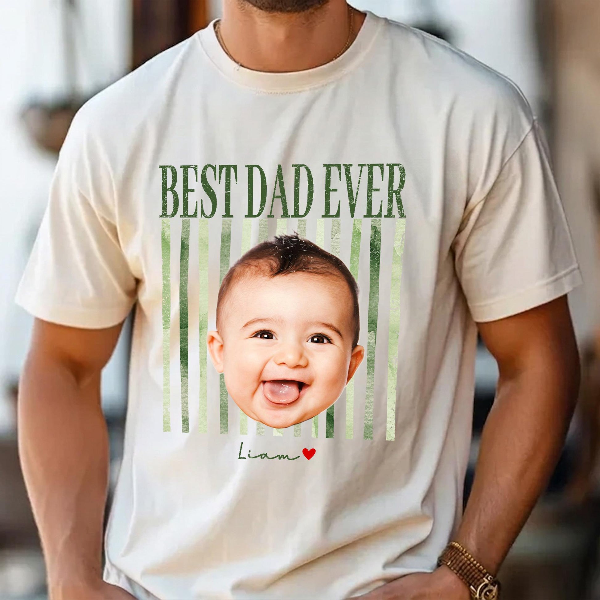 Custom New Dad Shirt, Photo Vintage First Fathers Day Shirt, Gift for First Time Dad
