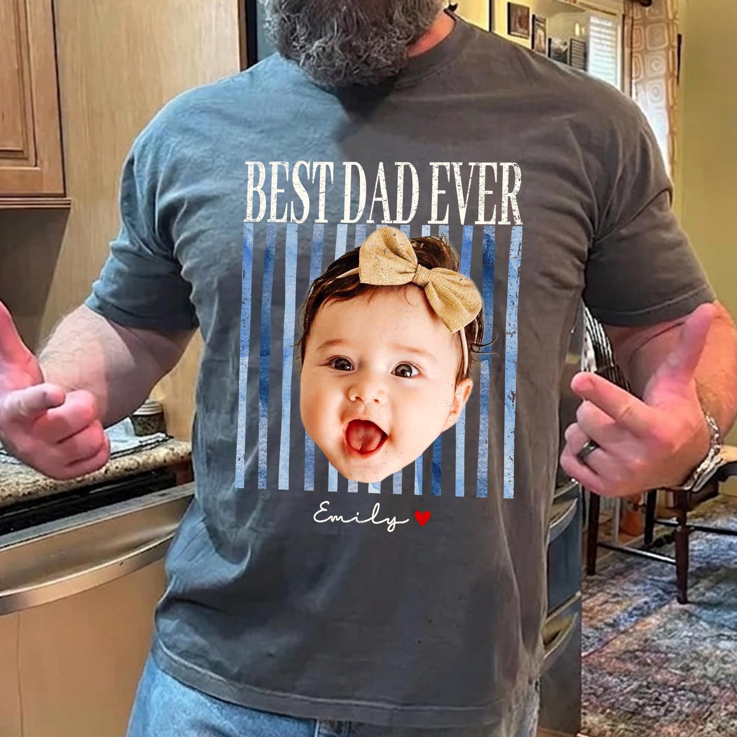 Custom New Dad Shirt, Photo Vintage First Fathers Day Shirt, Gift for First Time Dad