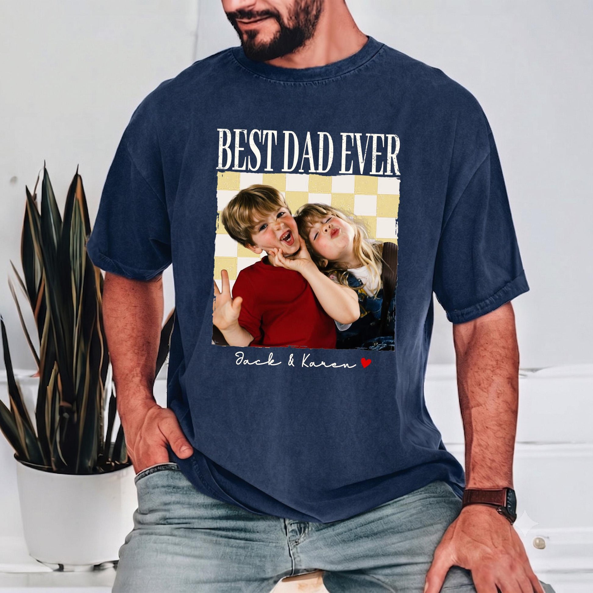 Custom Dad Shirt, Fathers Day Shirts Gifts for Dad, Personalized Vintage Photo Shirt, New Dad Gift