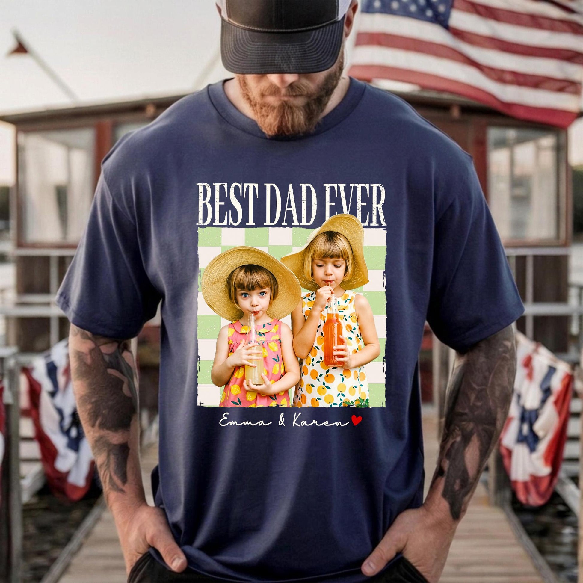 Custom Dad Shirt, Fathers Day Shirts Gifts for Dad, Personalized Vintage Photo Shirt, New Dad Gift