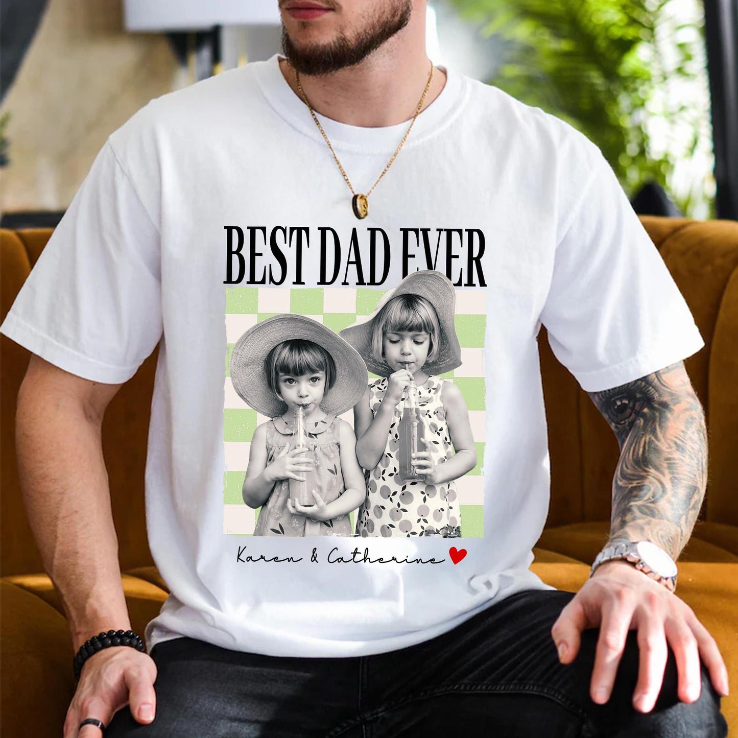 Custom Dad Shirt, Fathers Day Shirts Gifts for Dad, Personalized Vintage Photo Shirt, New Dad Gifts