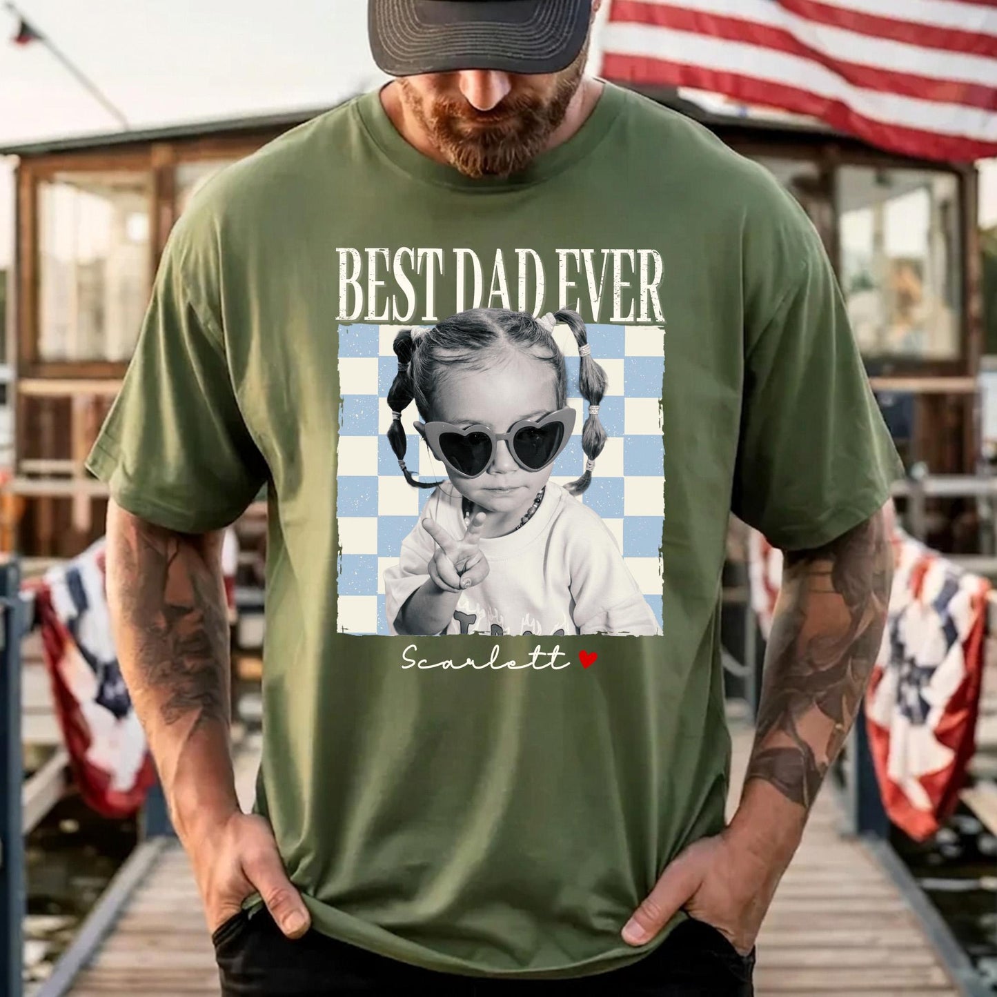 Custom Dad Shirt, Fathers Day Shirts Gifts for Dad, Personalized Vintage Photo Shirt, New Dad Gifts