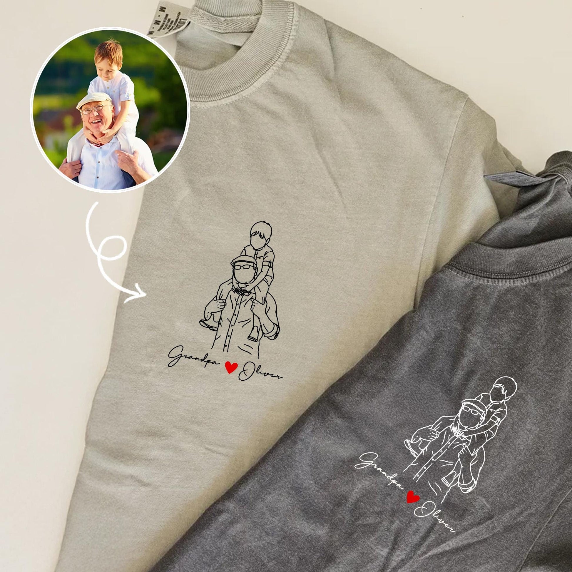 Personalized Grandpa Shirt, Grandpa Father's Day Gift, New Grandfather Gift from Son, Daughter