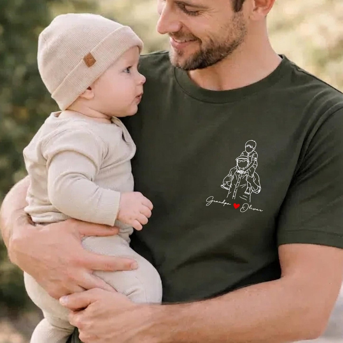 Personalized Grandpa Shirt, Grandpa Father's Day Gift, New Grandfather Gift from Son, Daughter