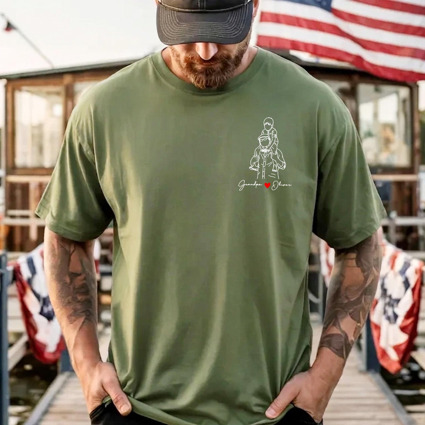 Personalized Grandpa Shirt, Grandpa Father's Day Gift, New Grandfather Gift from Son, Daughter