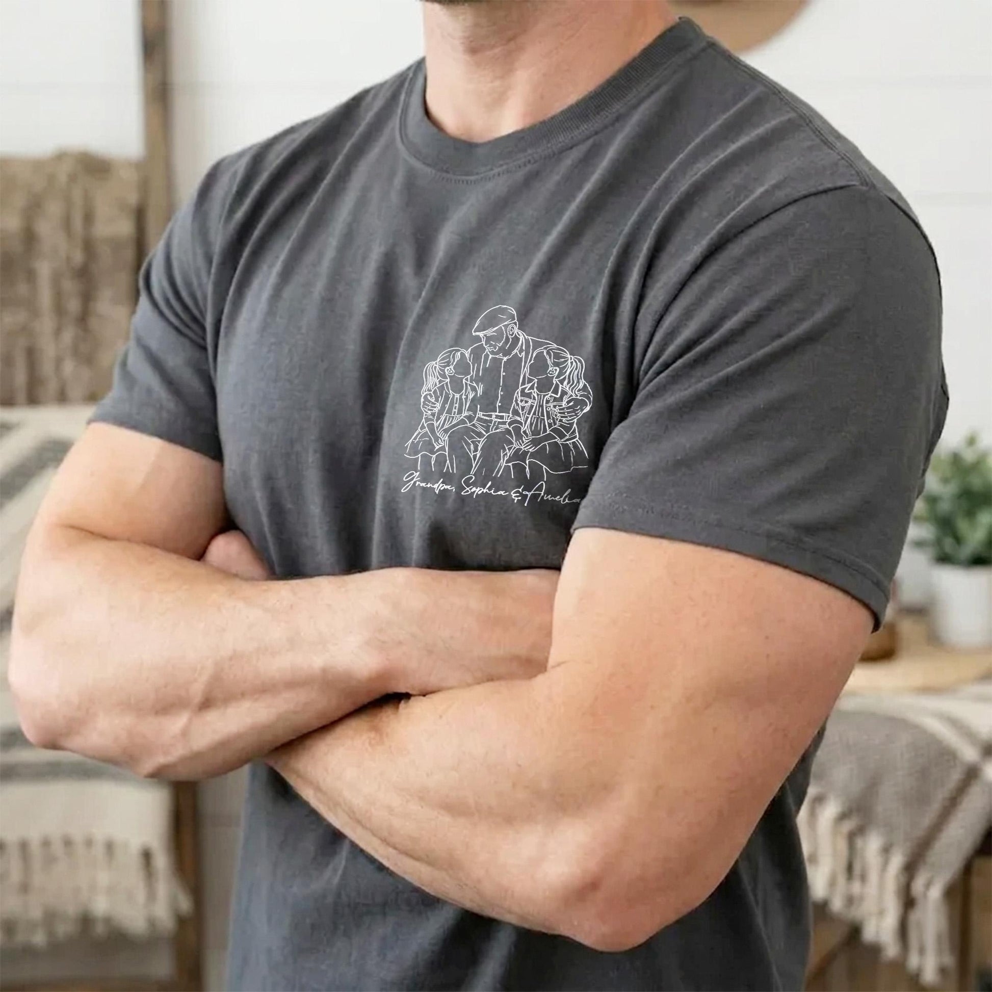 Personalized Grandpa Shirt, Grandfather Shirt Gift from Grandkids, Custom Photo Grandpa Portrait