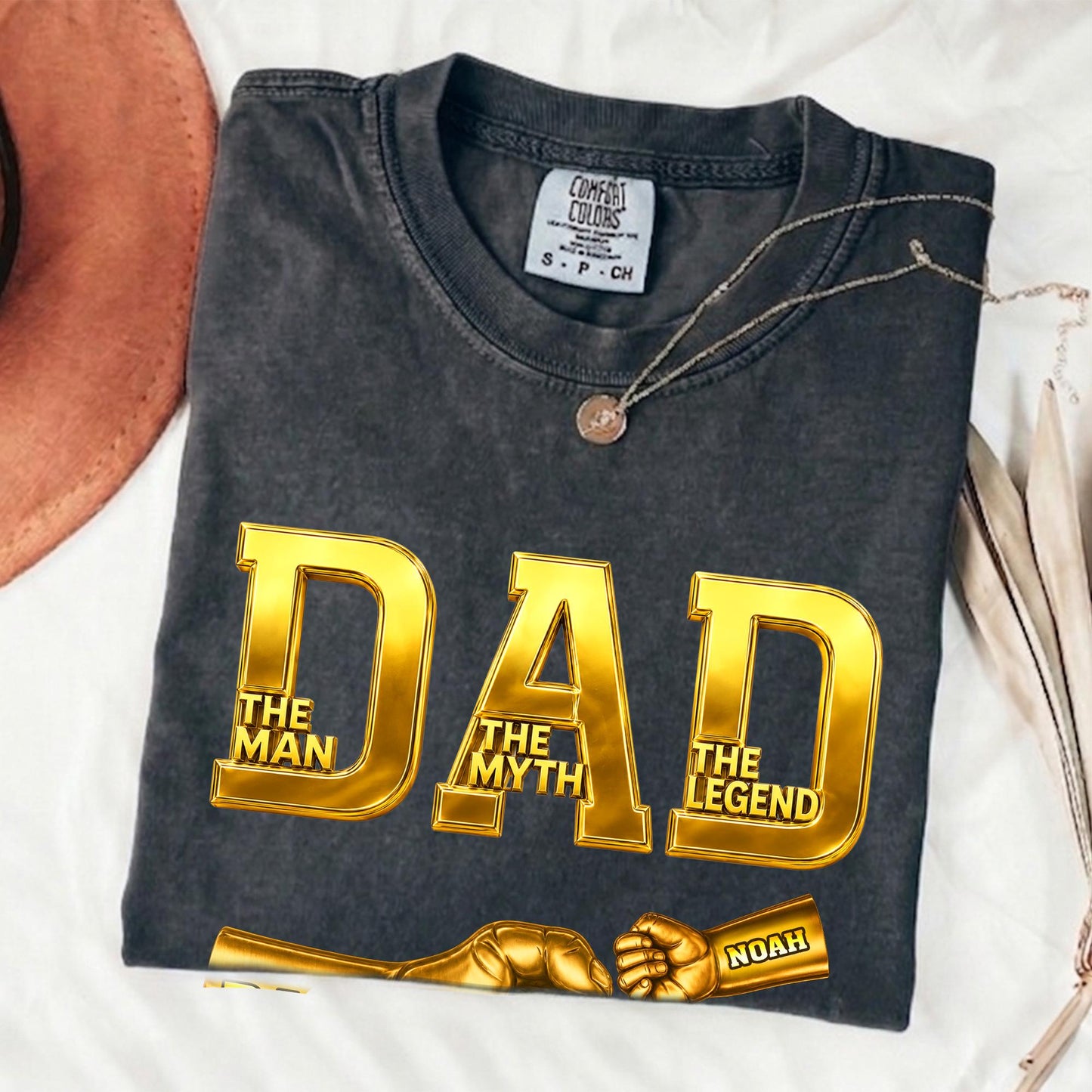 Custom Dad Shirt with Kids Names, Fist Bump Fathers Day Shirt Gifts for Dad, Gift for Husband