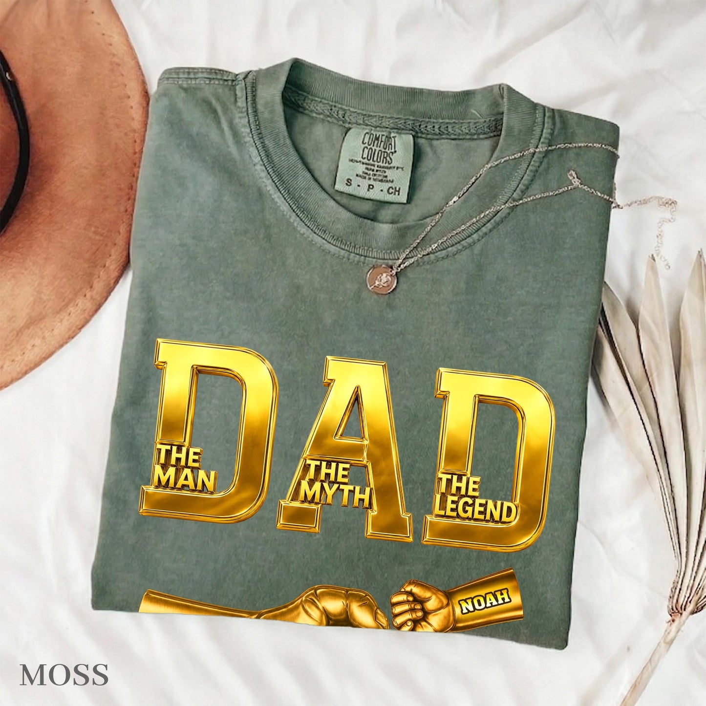 Custom Dad Shirt with Kids Names, Fist Bump Fathers Day Shirt Gifts for Dad, Gift for Husband
