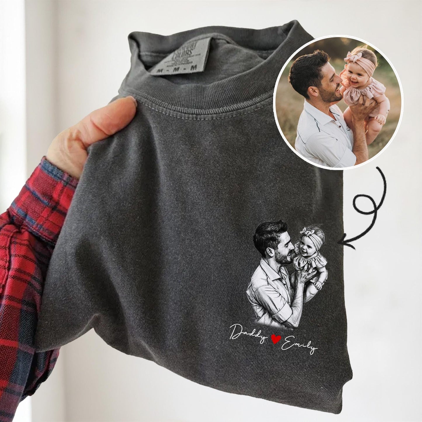 Custom Dad Shirt, Fathers Day Photo Shirt Gifts for Dad, Personalized Dad Portrait Shirt, Gifts for Husband